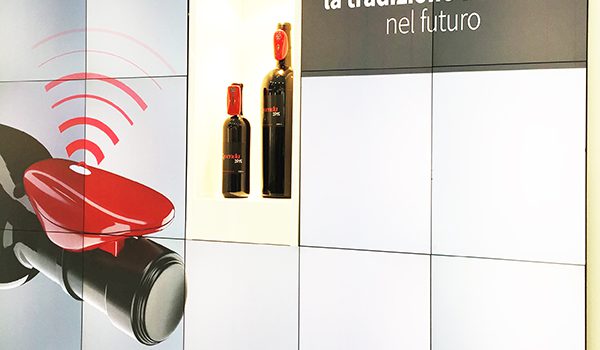 A high-tech collar placed on bottles of exclusive wine that monitors the life of the product